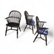 4 x Classic Georgian Bow and Stick Back Windsor Chair / Crinoline stretcher chairs