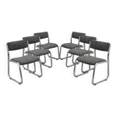 Ensemble de six chaises, design italien, années 1980, fabrication : Italie