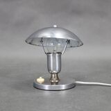 1930s Bauhaus Nickel Table Lamp, Czechoslovakia