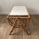 Rattan coffee table with magazine rack