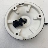 Old green enamelled conical industrial hanging lamp