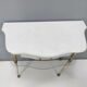 Pair of White Lacquered Nightstands with Marble Tops and Glass Shelves, Italy