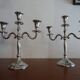 Pair of silver chandeliers alu vintage 3 burners