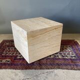 Base table shape square 1970 travertine on wheels french work