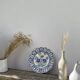Assiette murale fleurs bleu jaune espagnole