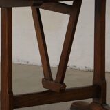 Round table with a tilting top from a 19th-century provincial French winemaker in oak.