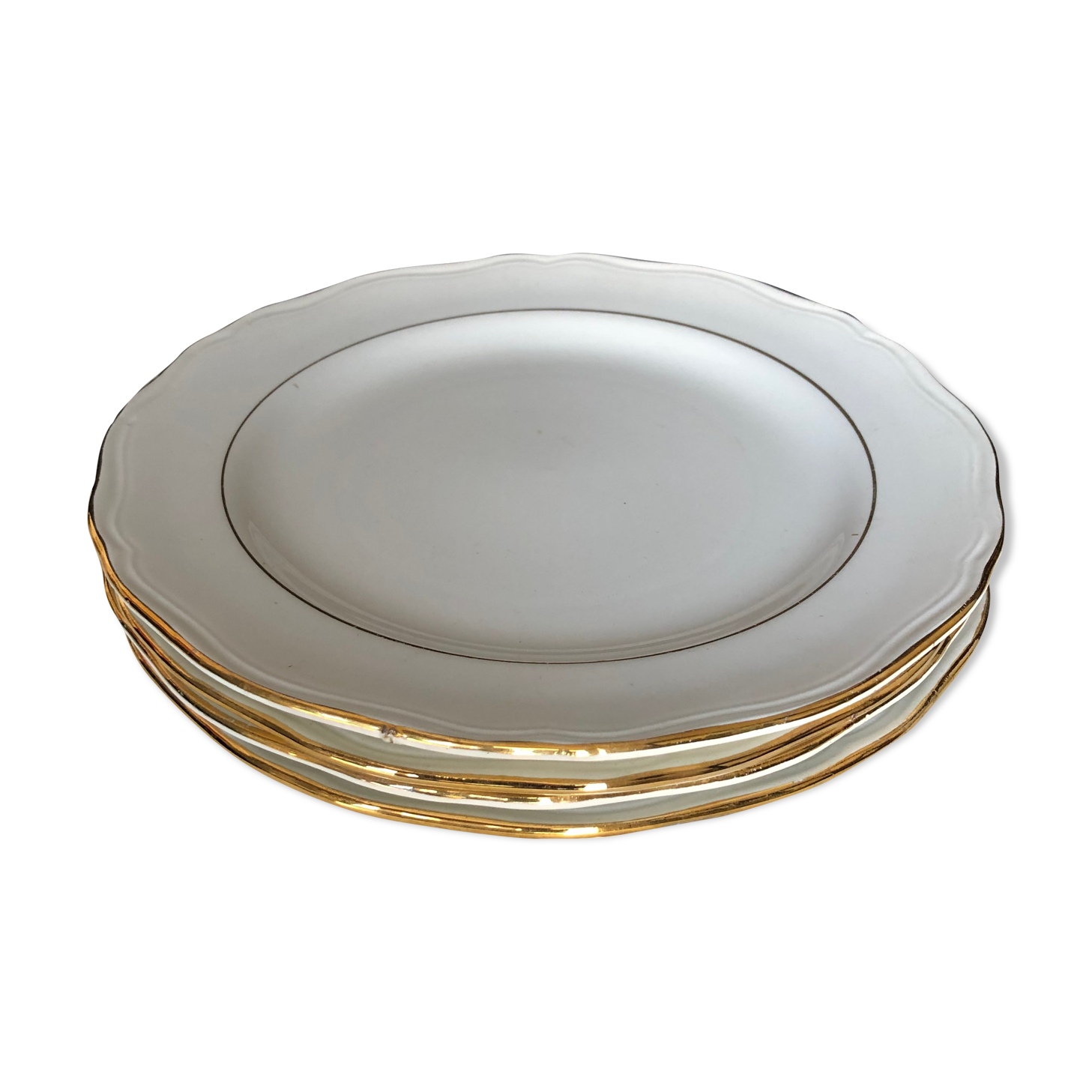 Set de 4 assiette en faïence fine de Saint-Amand