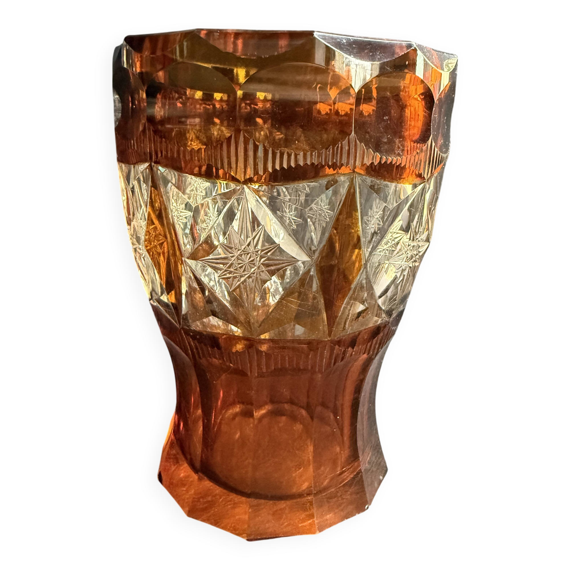 Amber Crystal Vase – Bohemia