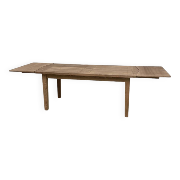 Table de ferme chêne 270 cm avec allonges