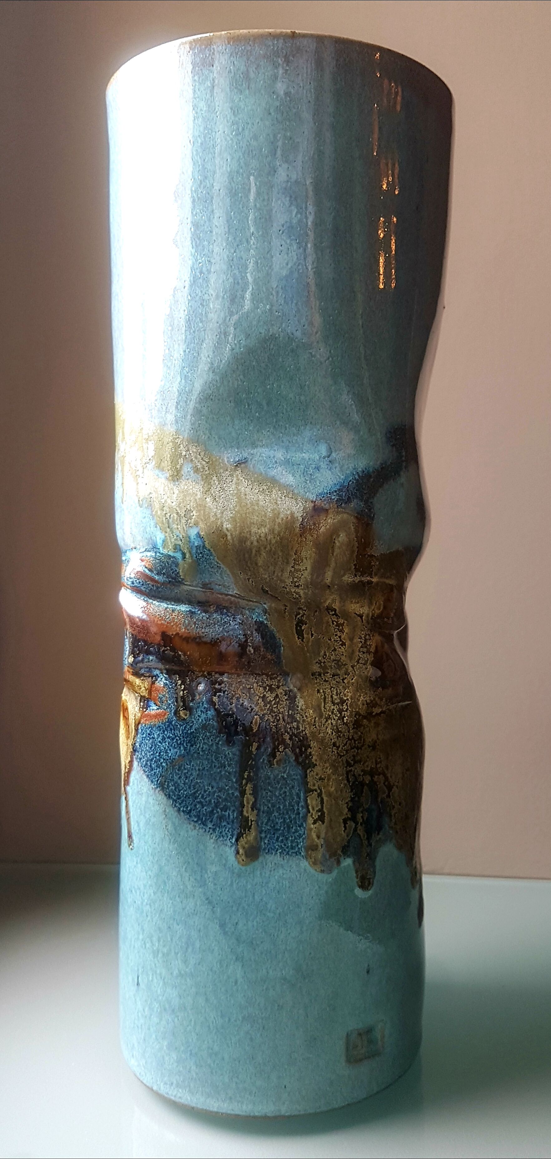 Vintage sandstone vase 60s 70s