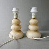 Paire de lampes en albâtre, années 70-80