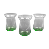 Lot de 3 vases vintage pour bulbes d'amaryllis en verre vert