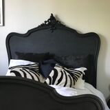 Lit Baroque Louis XV noir 2 places