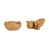 Scandinavian Modern Set of 2 Organic Bowls in Swedish Burl Wood, circa 1990s