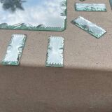 Beveled mirror glass - knife holders, bottle coasters