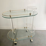 Table roulante plexiglass et verre