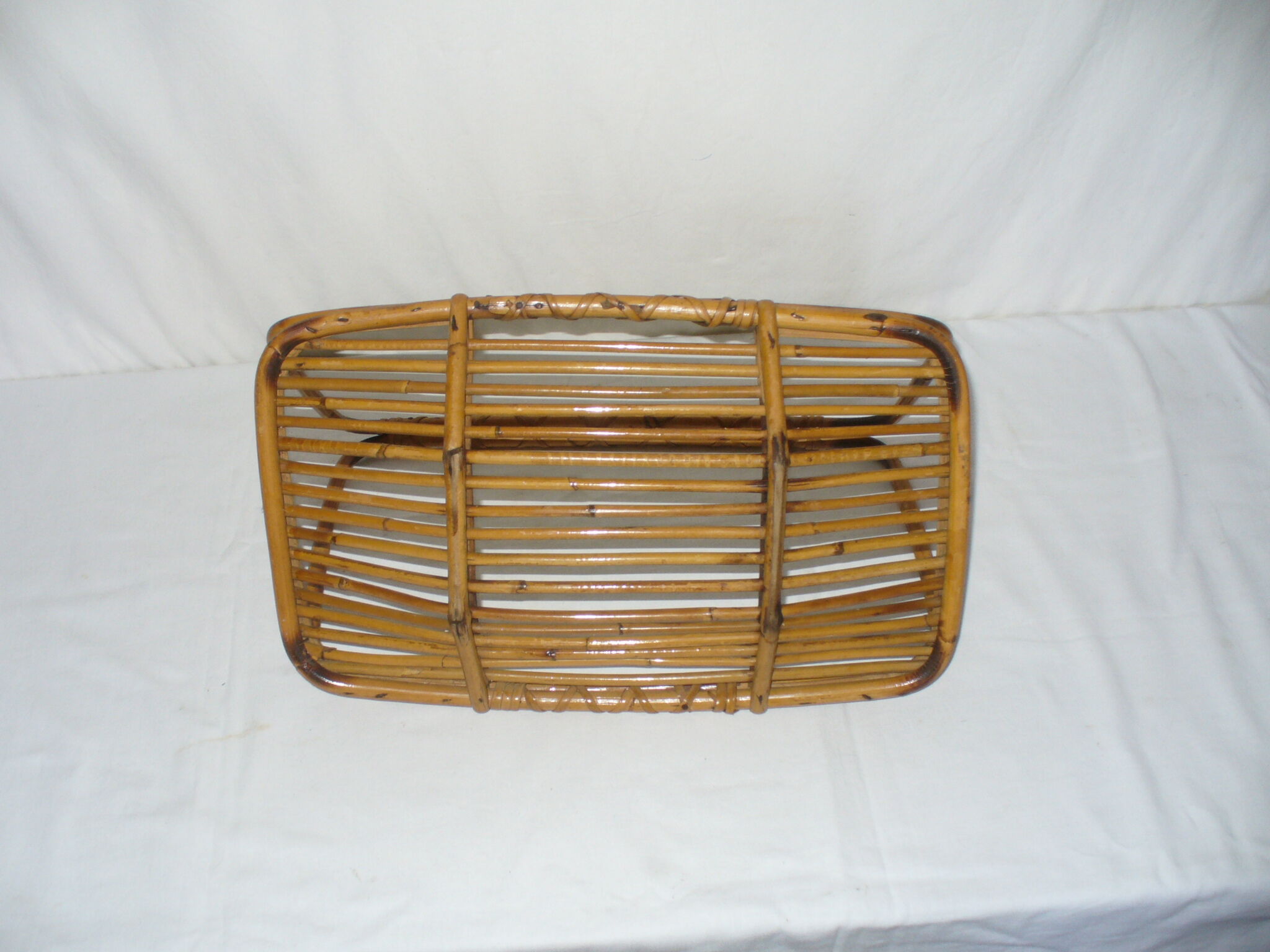 Fruit basket with handle - rattan - bamboo from the 50s