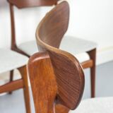 Chaises de salle à manger en teck danois par Schionning & Elgaard, années 1960, ensemble de 4