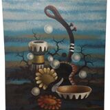 Gianfranco Rontani . Lucca (1926-2018) large oil on canvas 118 x 97 surrealist