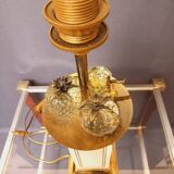 Large designer lamp in brass and ivory lacquer