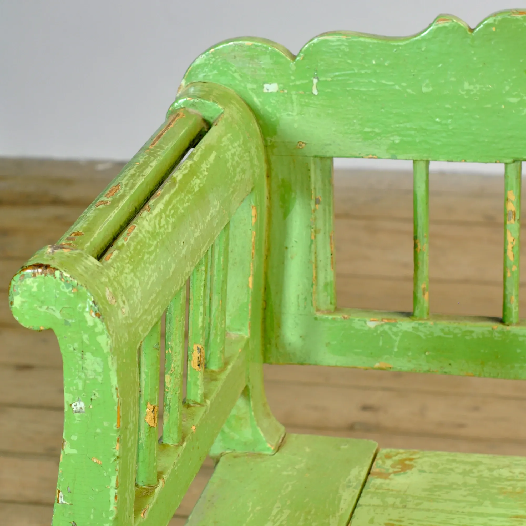 Antique pine bench with storage, 1900s