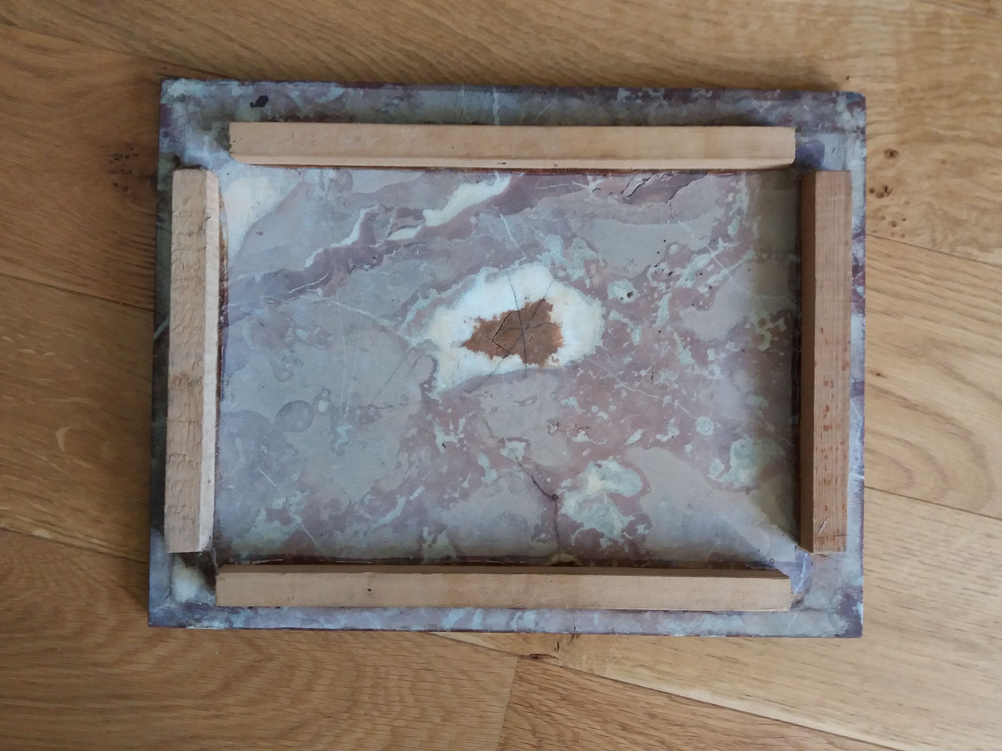 Art deco bedside table marble and wood