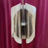 Chrome and bakelite pendant light, Italy, 1970s.