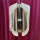 Chrome and bakelite pendant light, Italy, 1970s.