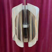 Chrome and bakelite pendant light, Italy, 1970s.