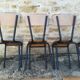 Chaises d'écoliers vintage