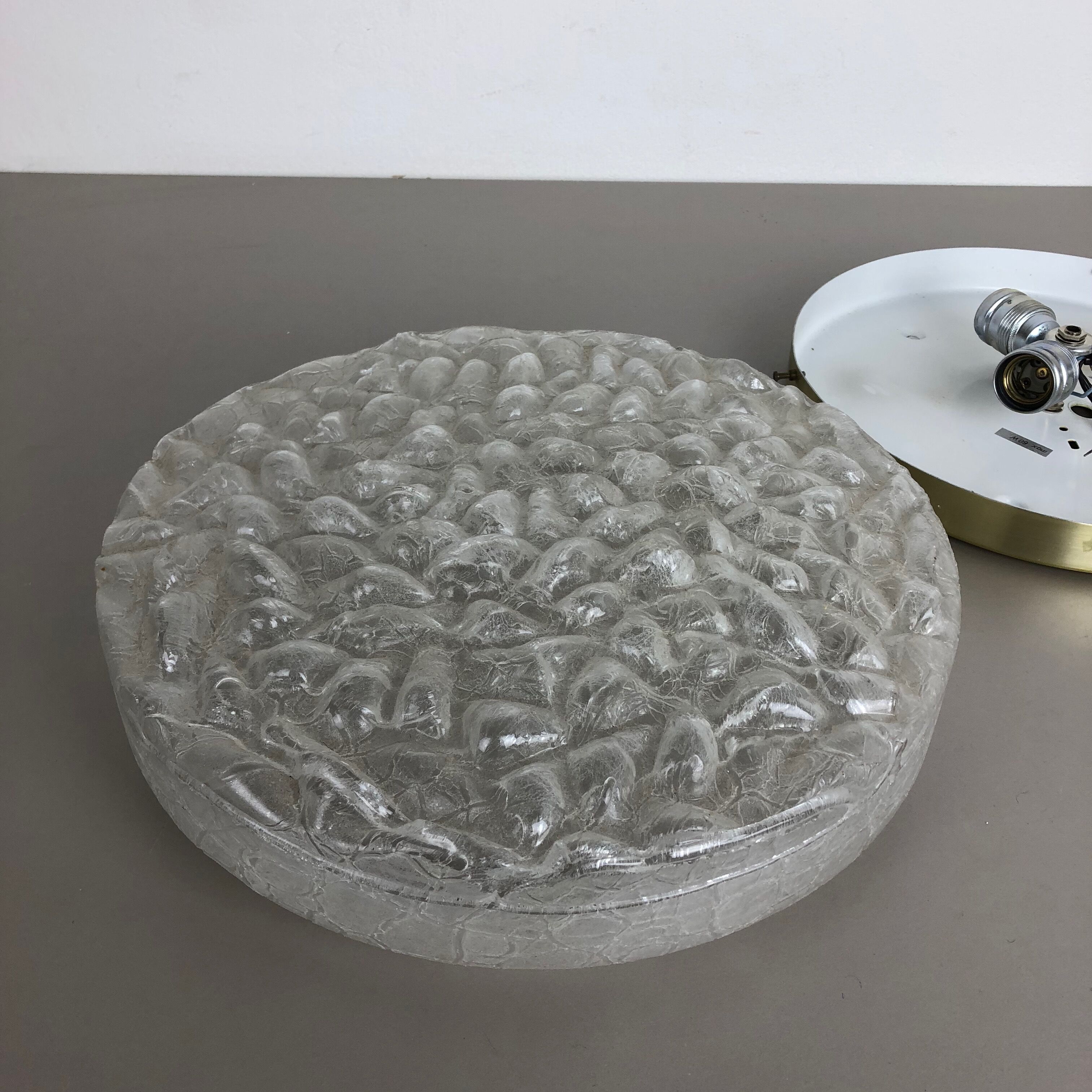 Modernist bubble glass and metal wall light by Doria lights, 1970s, germany