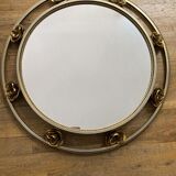 Golden mirror Holywood Regency in gilded metal