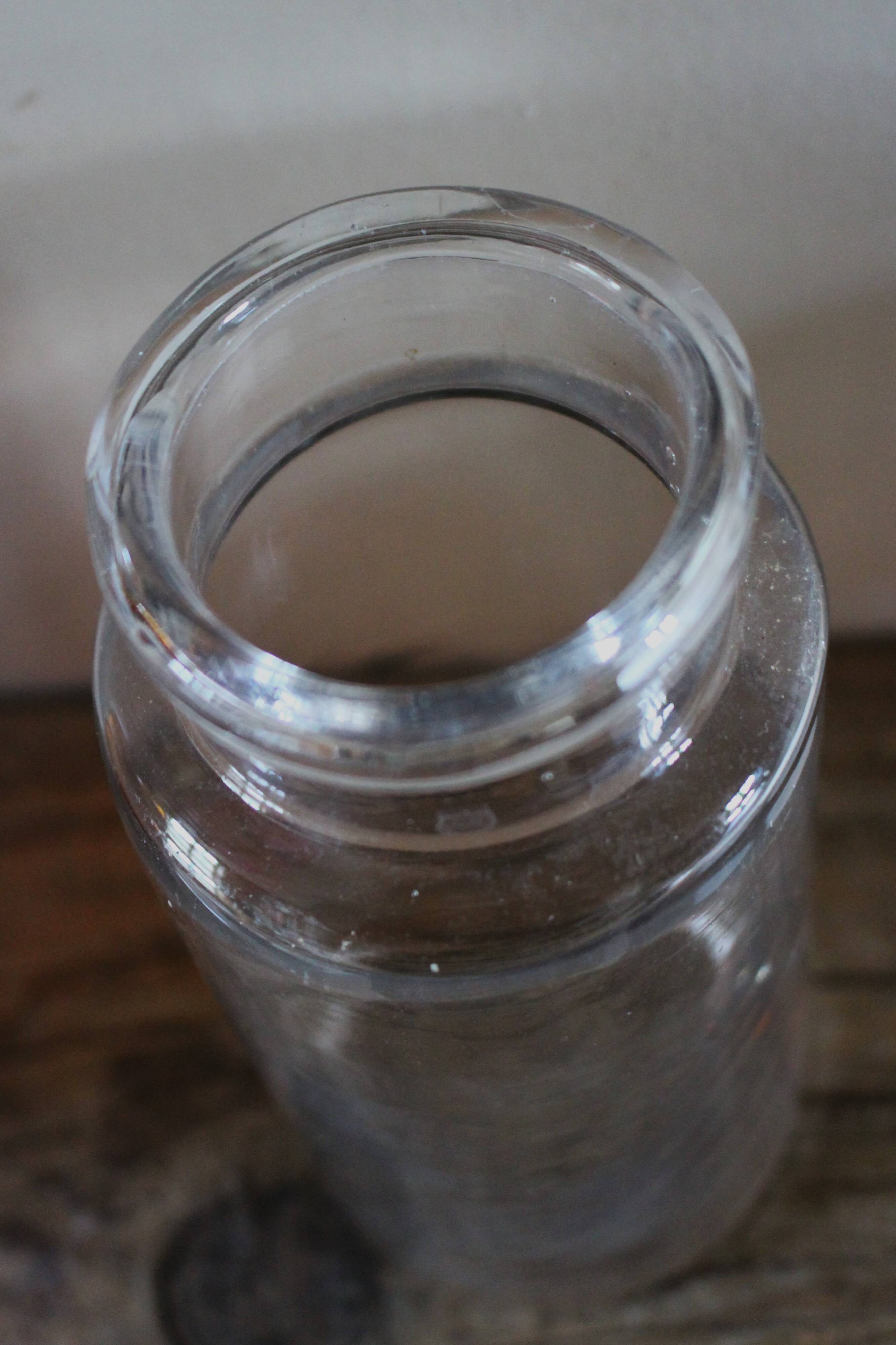 Vase Flacon ancien conservation verre transparent