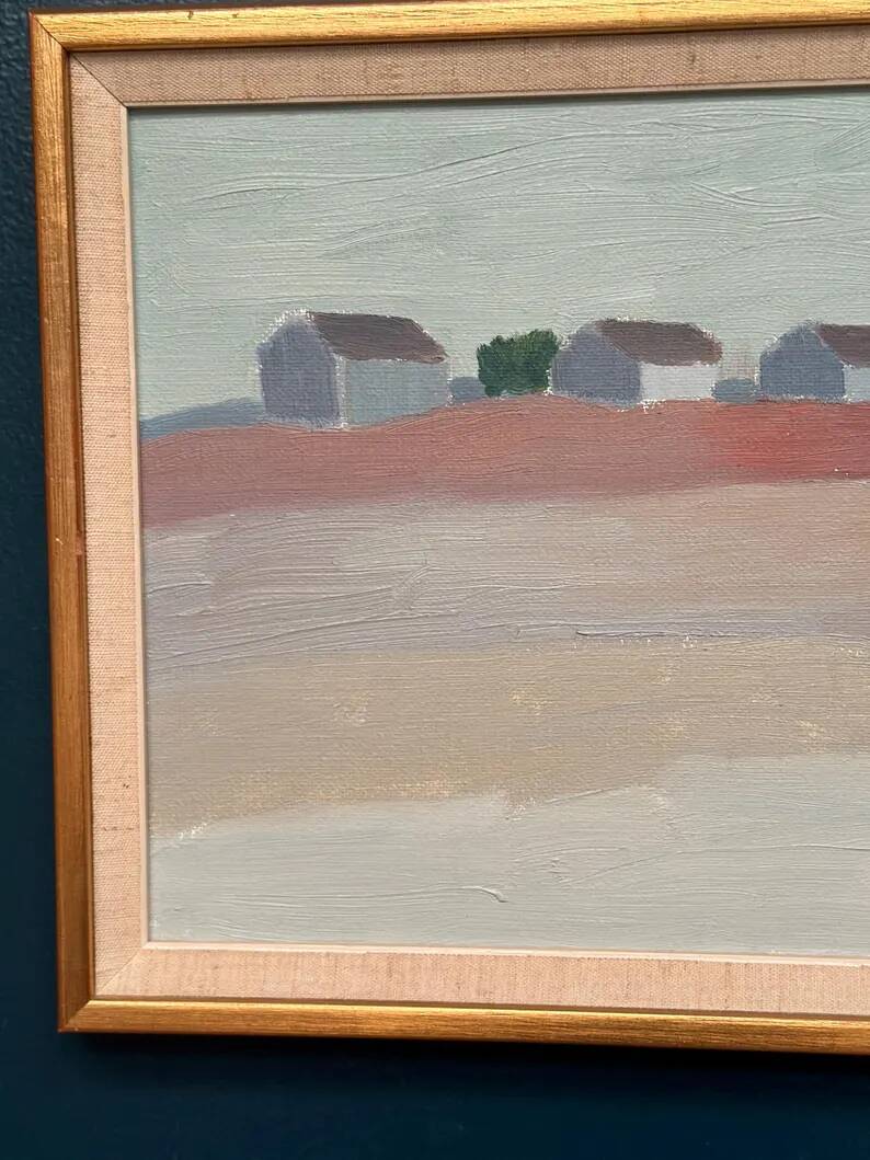 Original  Swedish Oil on Canvas – “Motif from Byxelkrok” by Raymond Wallentin – Signed & Dated 1975 – Vintage & Framed
