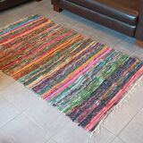 Tapis en coton tissé multicolore - 108cm x 180cm