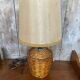 Old wicker dame jeanne lamp + beige lampshade 70's vintage