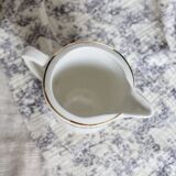 Vintage earthenware milk jug from Moulin des Loups – Gold floral motif