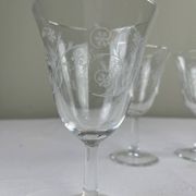 Engraved footed glasses