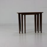 Danish design set of teakwood kidney shaped nesting tables