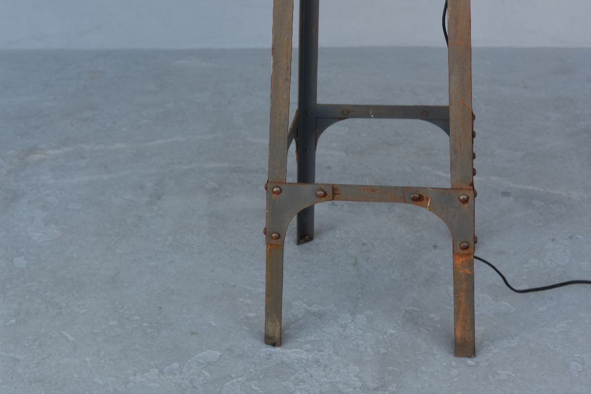 Pair of vintage industrial style metal lampposts