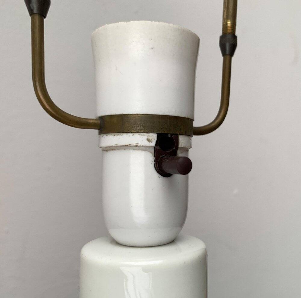 Danish royal table lamp from the mid-century by Kai Lange for Fog & Morup and Royal Copenhagen, 1960s.