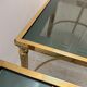 Table basse néoclassique en laiton et verre fumé, 1970