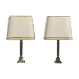 Paire de lampe en chrome