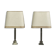 Paire de lampe en chrome et métal brossé