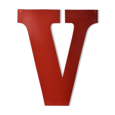 Industrial letter "V" in red metal