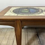 Teak coffee table with lava ceramic by j.belarti 1960