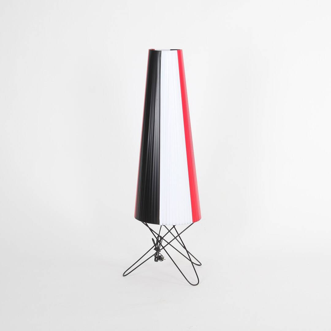 Swedish Space-Age Floor Lamp in Red, White & Black Plastic, 1950s–60s