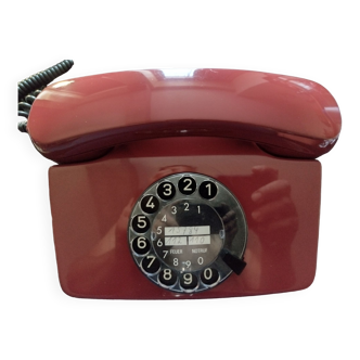 Ancien Téléphone Vintage Bordeaux Rouge à cadran