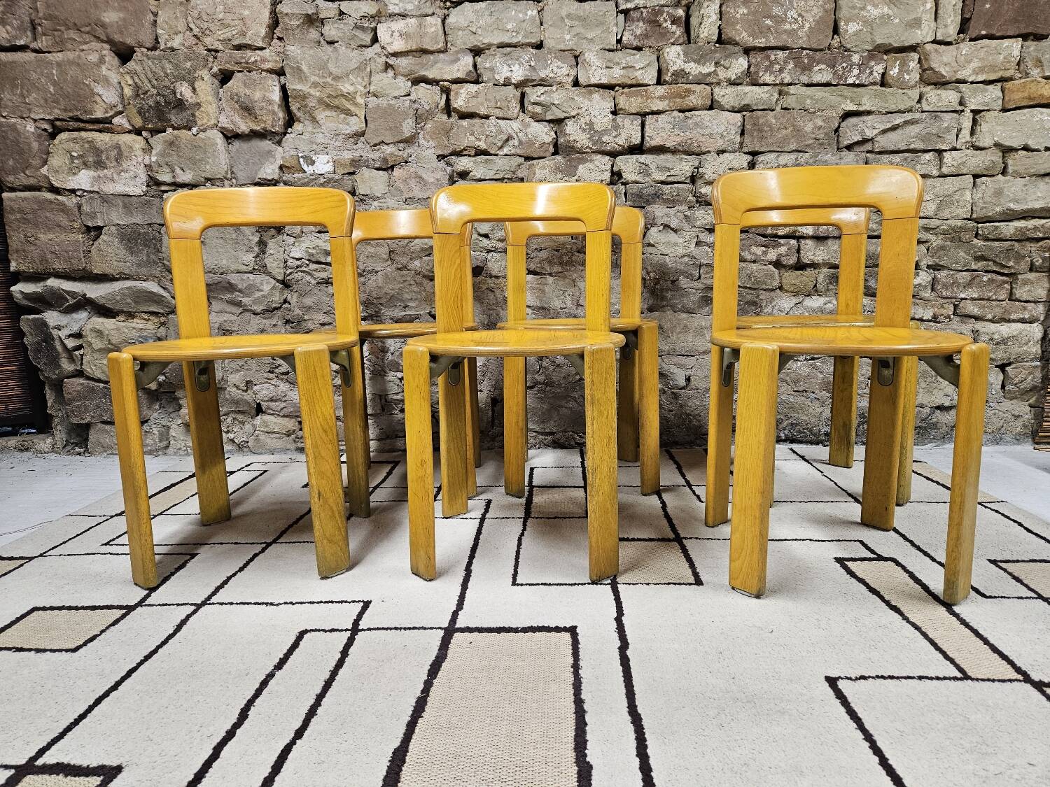 Lot of vintage bruno rey 1970" chairs