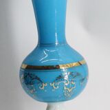 Golden opaline blue vase